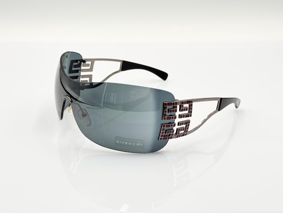 Givenchy SGV213 Vintage Shield Oversized Sunglasses, Unique, Men
