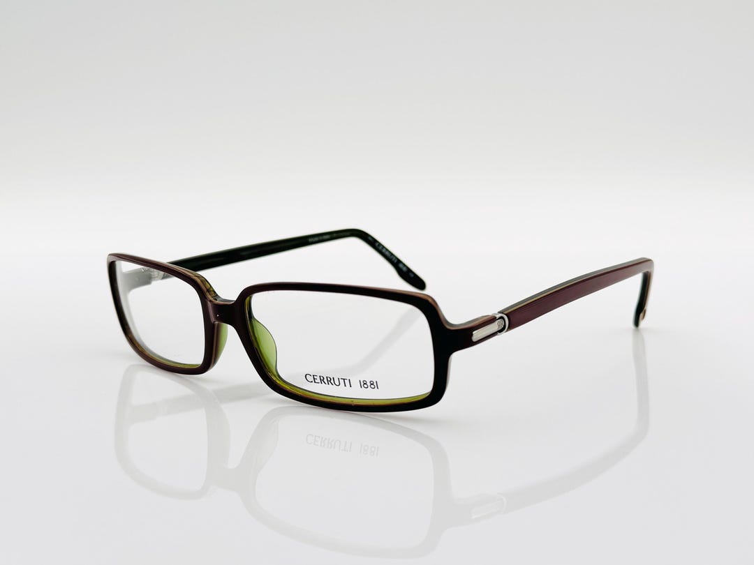 Cerruti 1881 CE06703 Vintage Unique Rectangle Eyeglasses, Unique Brown ...