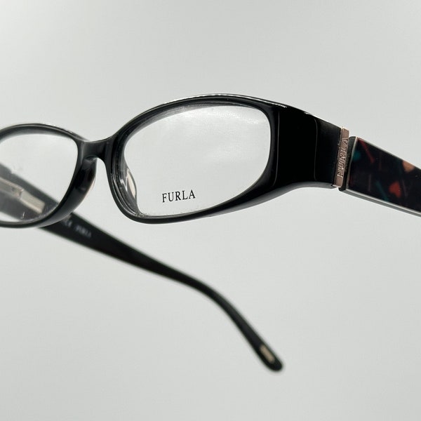 Furla VU4551 vintage rectangle eyeglasses black glasses frame, women’s new old stock