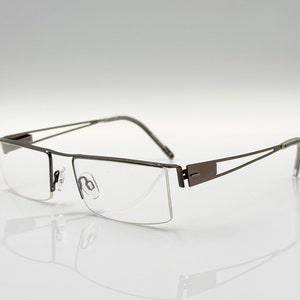 Lunettes de vue vintage Morel France Lightec, monture de lunettes à demi-cercle au design unique formel pour hommes, stock neuf