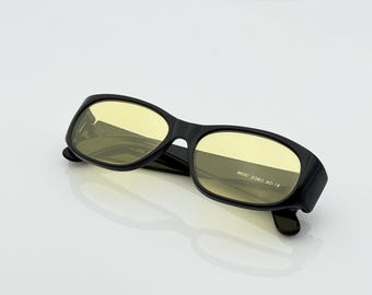 Marconi vintage sunglasses, 90s rectangle tinted yellow lenses, men’s and women’s