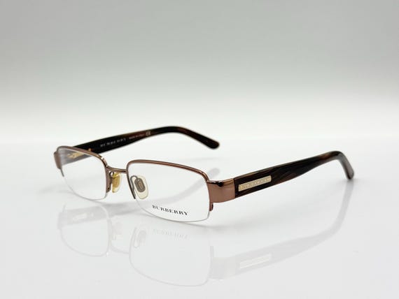 Buy Burberry B1080 Vintage Rectangle Eyeglasses, Half Rim  display picture 1