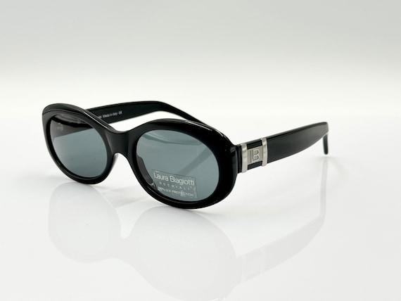 Laura Biagiotti LB85026 Vintage Oval Black Sunglasses  display picture 2