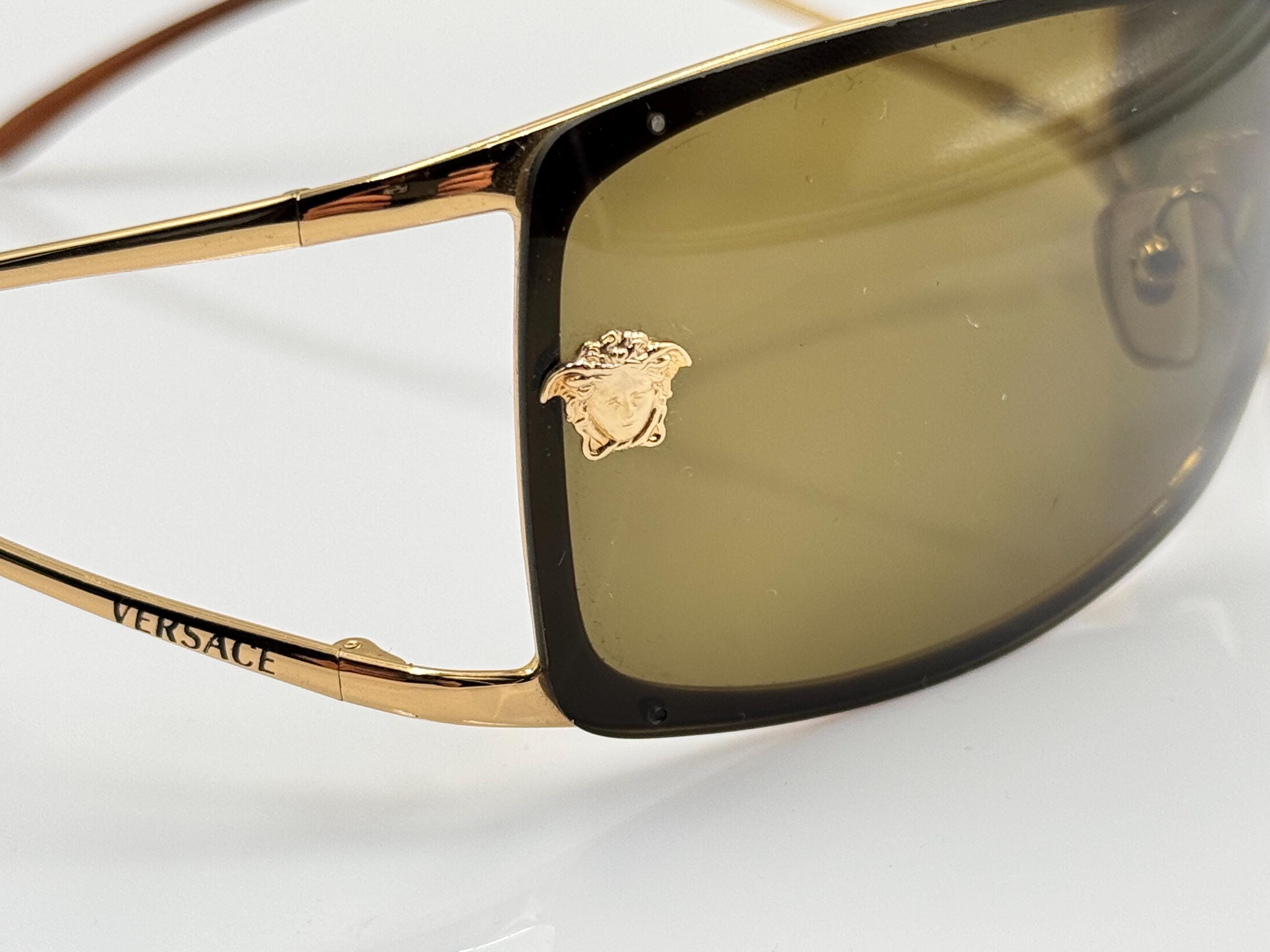 VERSACE Mod.2048 Vintage Oversized Designer Shield Sunglasses Made