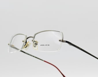 Rimless Rectangle Clear Glasses Y2K Retro Minimalist Fashion Eyewear Y2K Vintage Rimless Chrome Rectangle Glasses Minimalist  main image 4