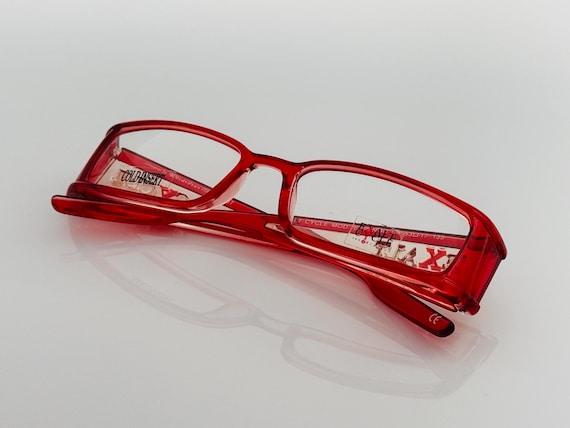 Exalt Cycle Red Rectangular Eyeglasses, Bold Y2K … - image 3
