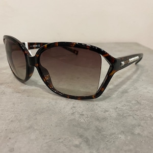MOSCHINO vintage vierkante zonnebril, dames uniek tortoise montuur met parels, MO55702, NOS