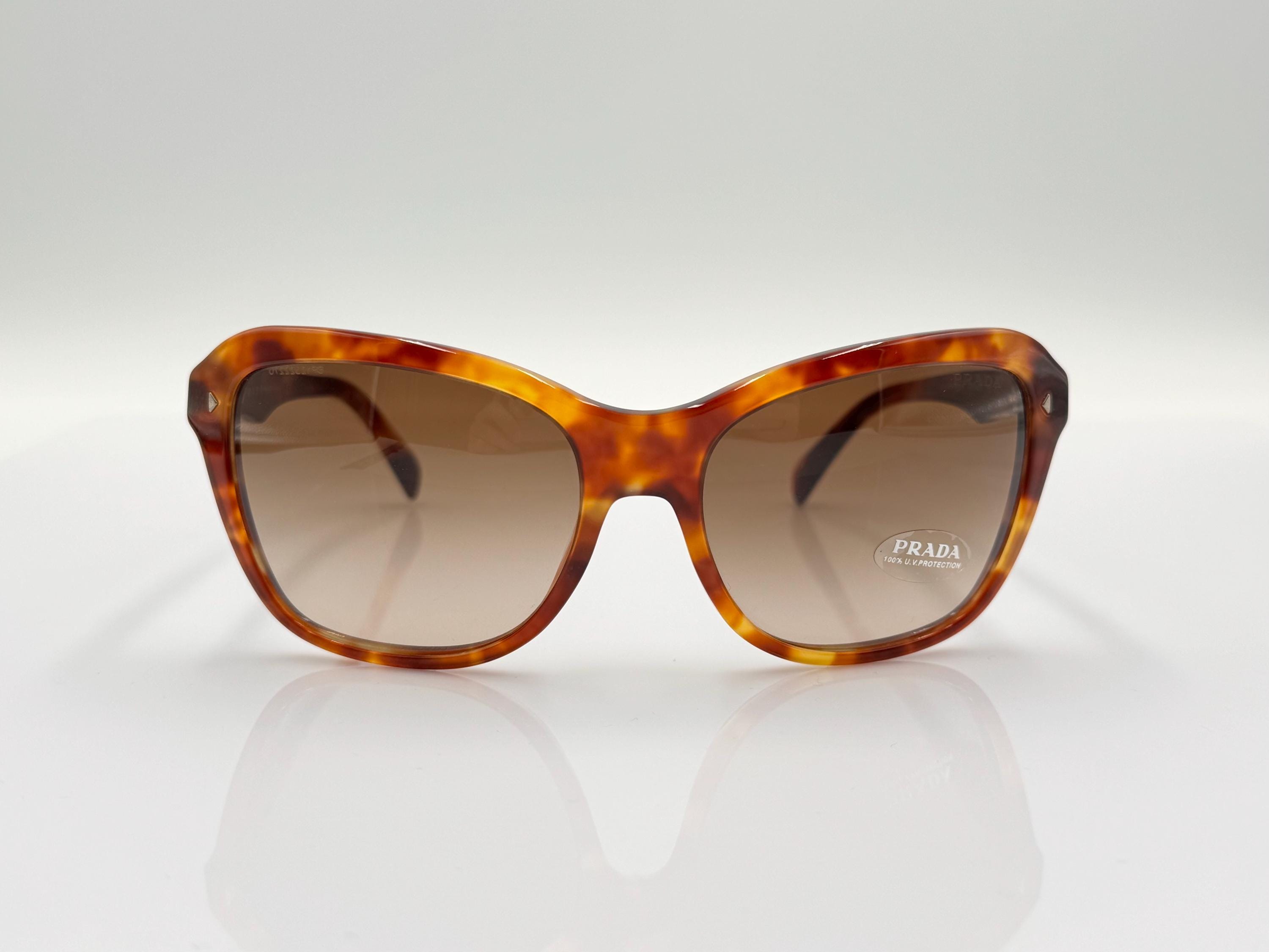 Prada Vintage Rectangle Sunglasses, Brown Tortoise, 2000s  display picture 2