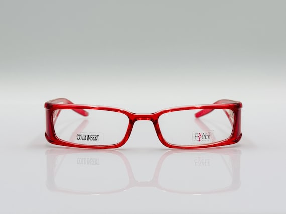 Exalt Cycle Red Rectangular Eyeglasses, Bold Y2K … - image 2
