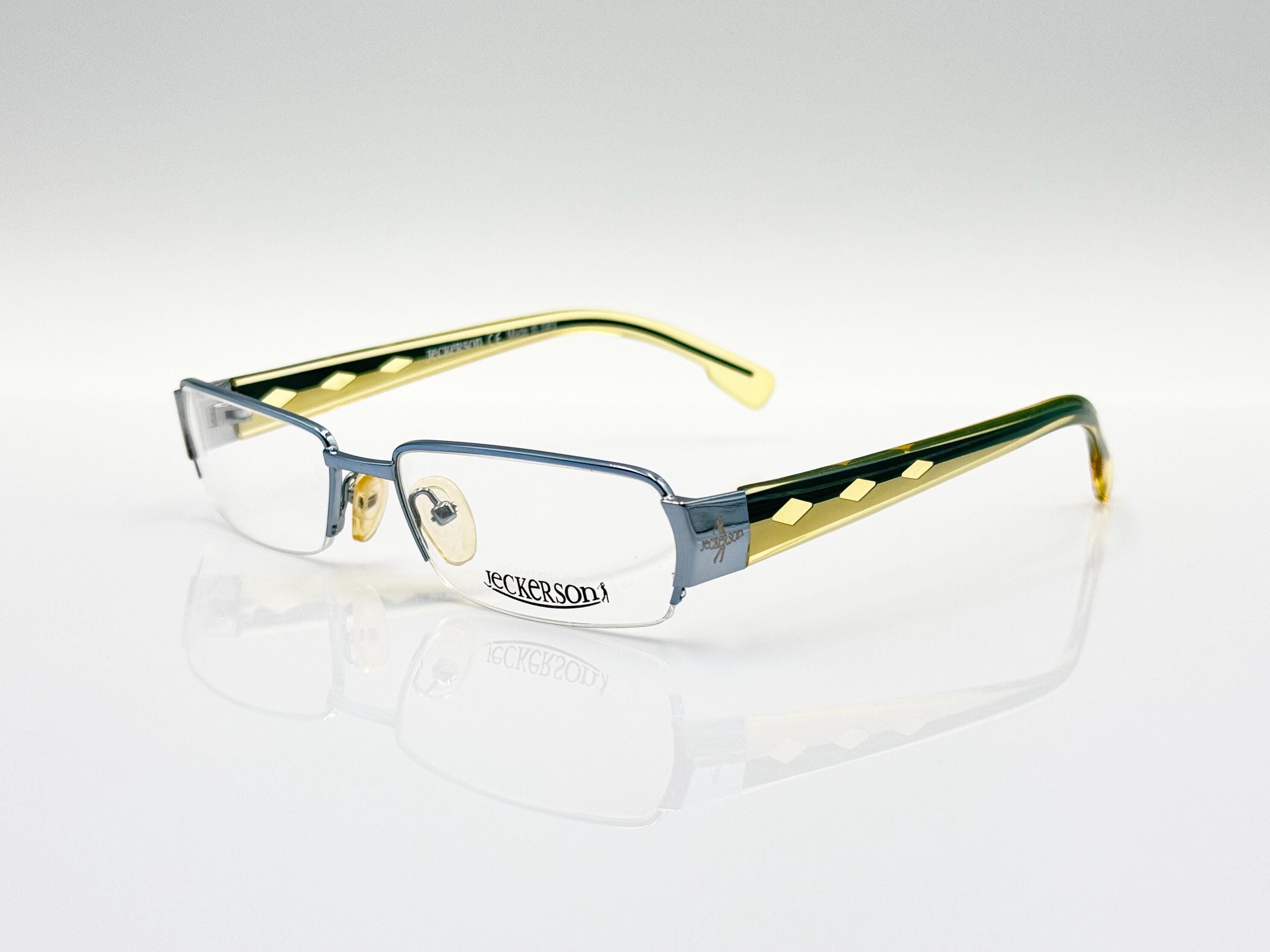 Jeckerson Sunglasses JK55002 554 White Round Frames with Blue Lenses 77-3-115 Jeckerson Sunglasses - Etsy Canada main image 3