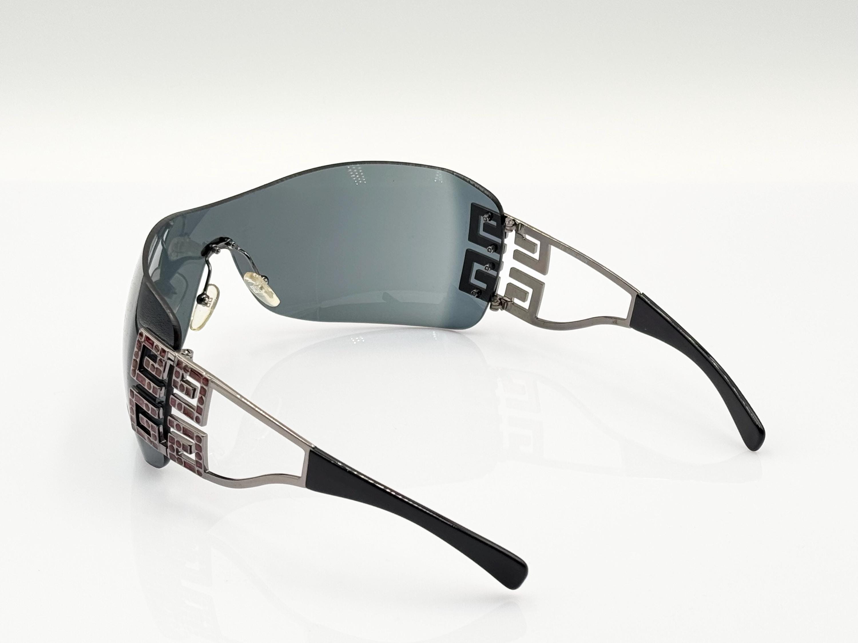 Givenchy SGV213 Vintage Shield Oversized Sunglasses, Unique 