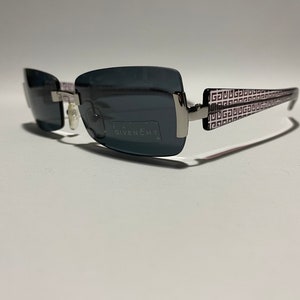 GIVENCHY rectangle rimless sunglasses SGV084 col.579 made in Italy NOS
