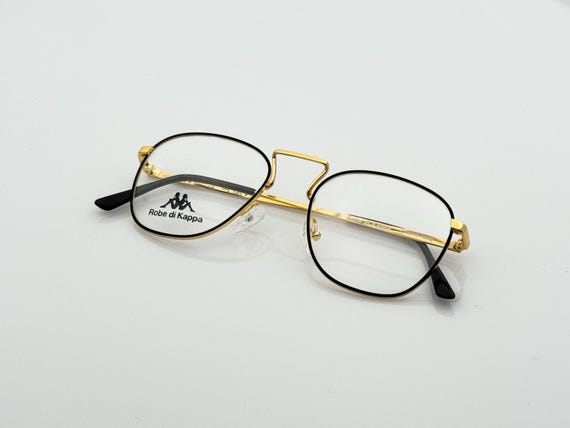 Robe Di Kappa RDK 114 Vintage 90s Eyeglasses, Geometric Gold Metal