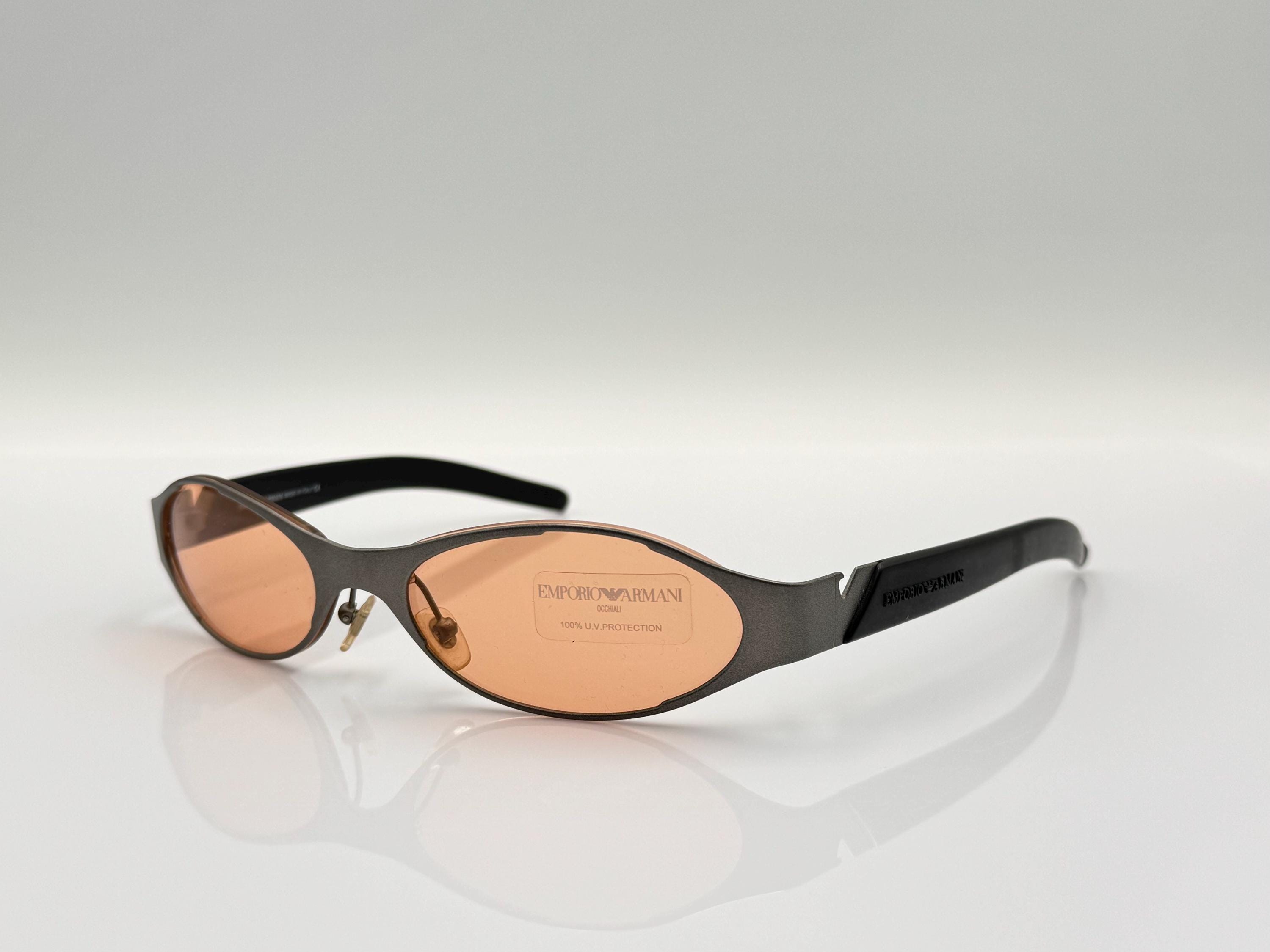 小物 00s EMPORIO ARMANI orval sunglasses y2k Emporio Armani 160S Vintage Y2k Wrap Sunglasses, Oval Tinted