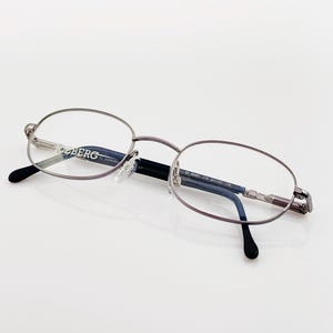 ICEBERG IG80061 vintage oval eyeglasses, unique slim blue and silver glasses frame, 90s, made in Italy NOS