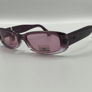 O. MARINES 6384 vintage slim rectangle sunglasses pink lenses made in Italy NOS