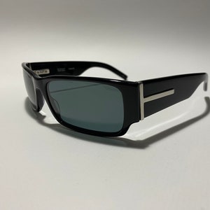 BADGLEY MISCHKA “VINCENT” vintage designer rectangle black sunglasses made in Japan rare unique new old stock