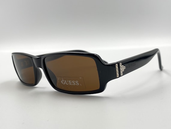 Guess GU6030 Vintage Black Rectangle Sunglasses, New Old  display picture 3