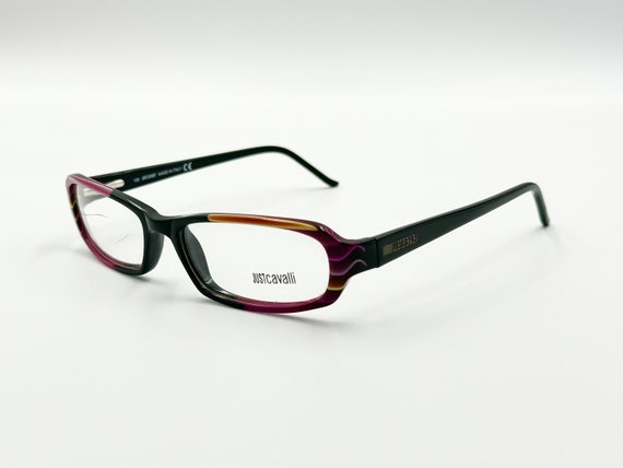 Just Cavalli vintage tiny rectangle eyeglasses bl… - image 3