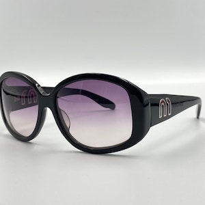 Miu Miu vintage women black squared sunglasses SMU07I new old stock