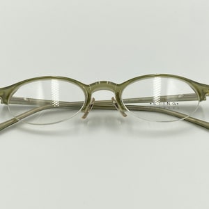 STING VS6193 vintage oval half rim eyeglasses, unique 90s green glasses frame new old stock
