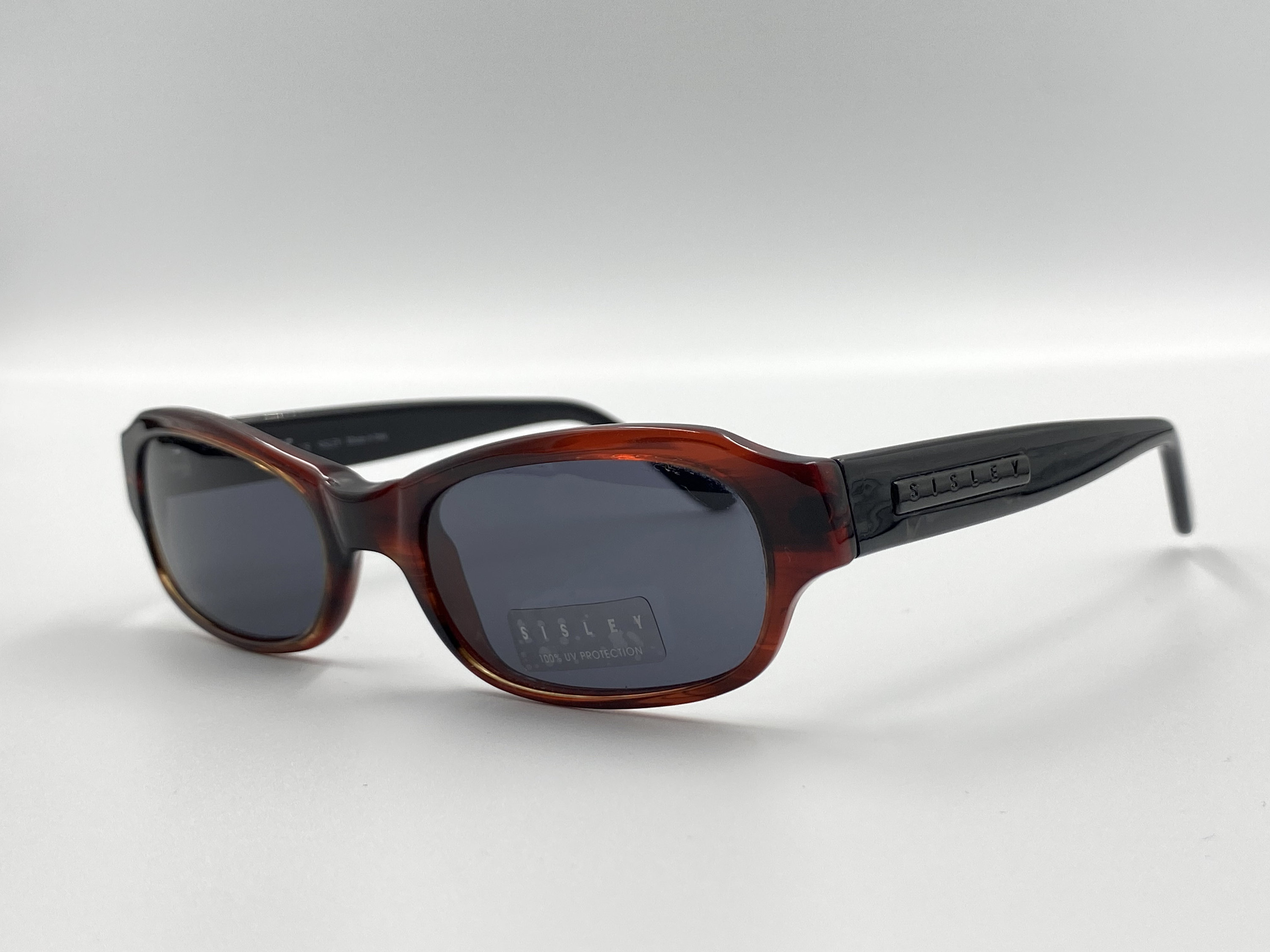 Sisley Vintage 90s Sunglasses Unique Rectangle Brown and Black Frame Mens and Womens NOS Etsy UK