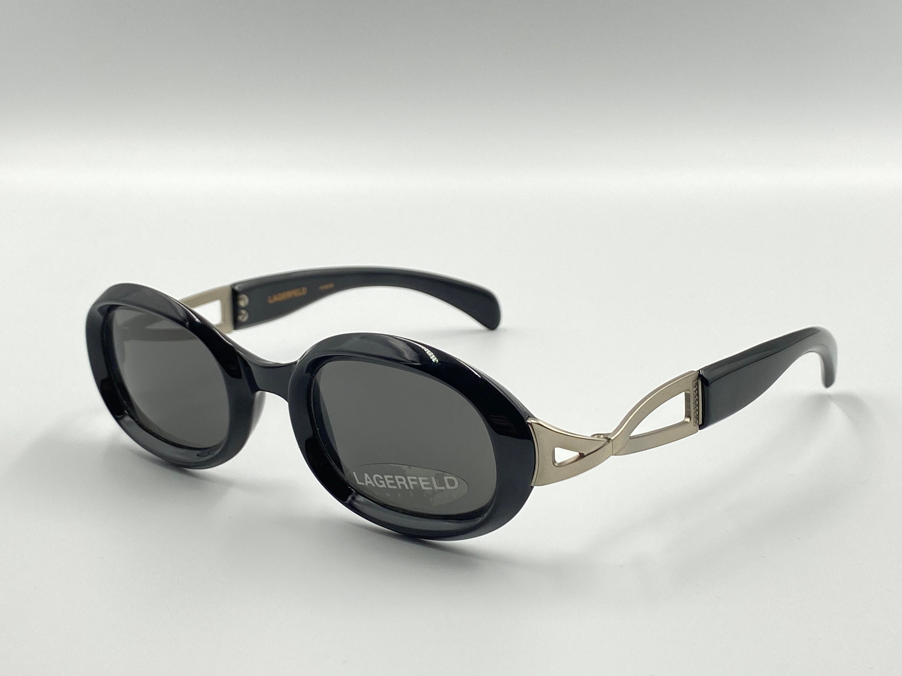 Vintage Karl Lagerfeld Eyeglasses VINTAGE KARL LAGERFELD L 4610 B BLUE OVAL SUNGLASSES MADE IN  main image 2