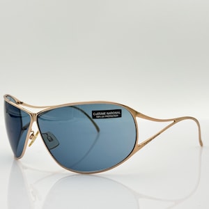 Costume National CN64s vintage wrap sunglasses, women’s oversized 2000s sunglasses, made in Italy, NOS