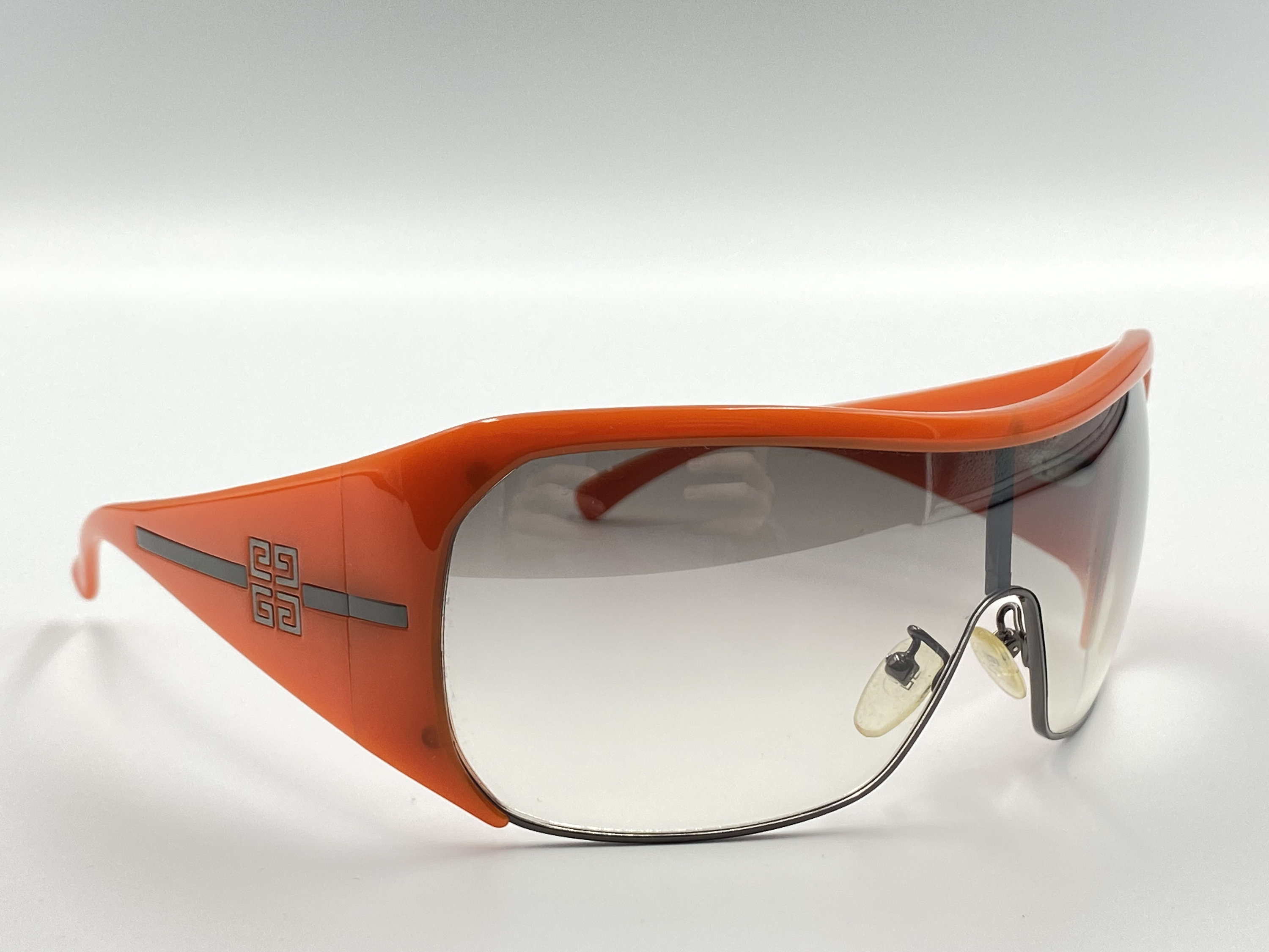 GIVENCHY Red Sunglasses with Orange Lenses Givenchy 2513 004, Vintage 90s Orange Slim Rectangle  main image 3