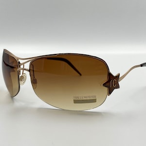ROBERTO CAVALLI ”Menelao” 157s vintage wrap sunglasses, half rim, unique , men & women Made in Italy NOS