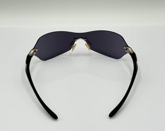 Oakley Dartboard Vintage 2000s Shield Wrap Black Sunglasses, Rare