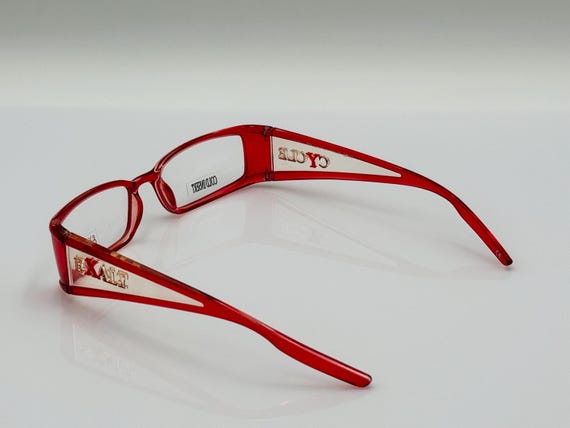 Exalt Cycle Red Rectangular Eyeglasses, Bold Y2K … - image 5