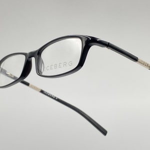 ICEBERG IG80521 occhiali da vista rettangolari vintage, uomo donna, montatura per occhiali neri, made in Italy nuovo vecchio stock