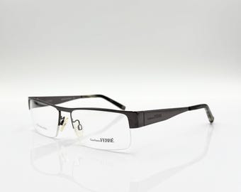 Lunettes de vue vintage Giafranco Ferre, design unique formel, grande monture de lunettes à demi-cercle pour hommes, stock neuf