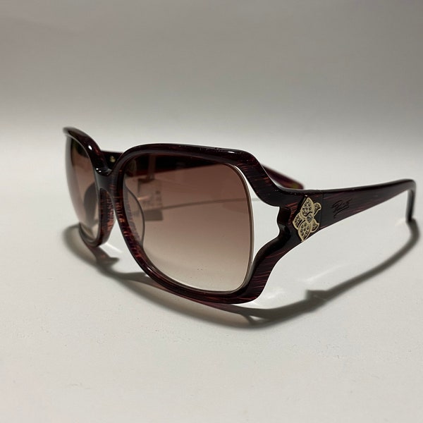 CESARE PACIOTTI vintage designer oversized square sunglasses, women’s unique purple sunglasses made in Italy NOS