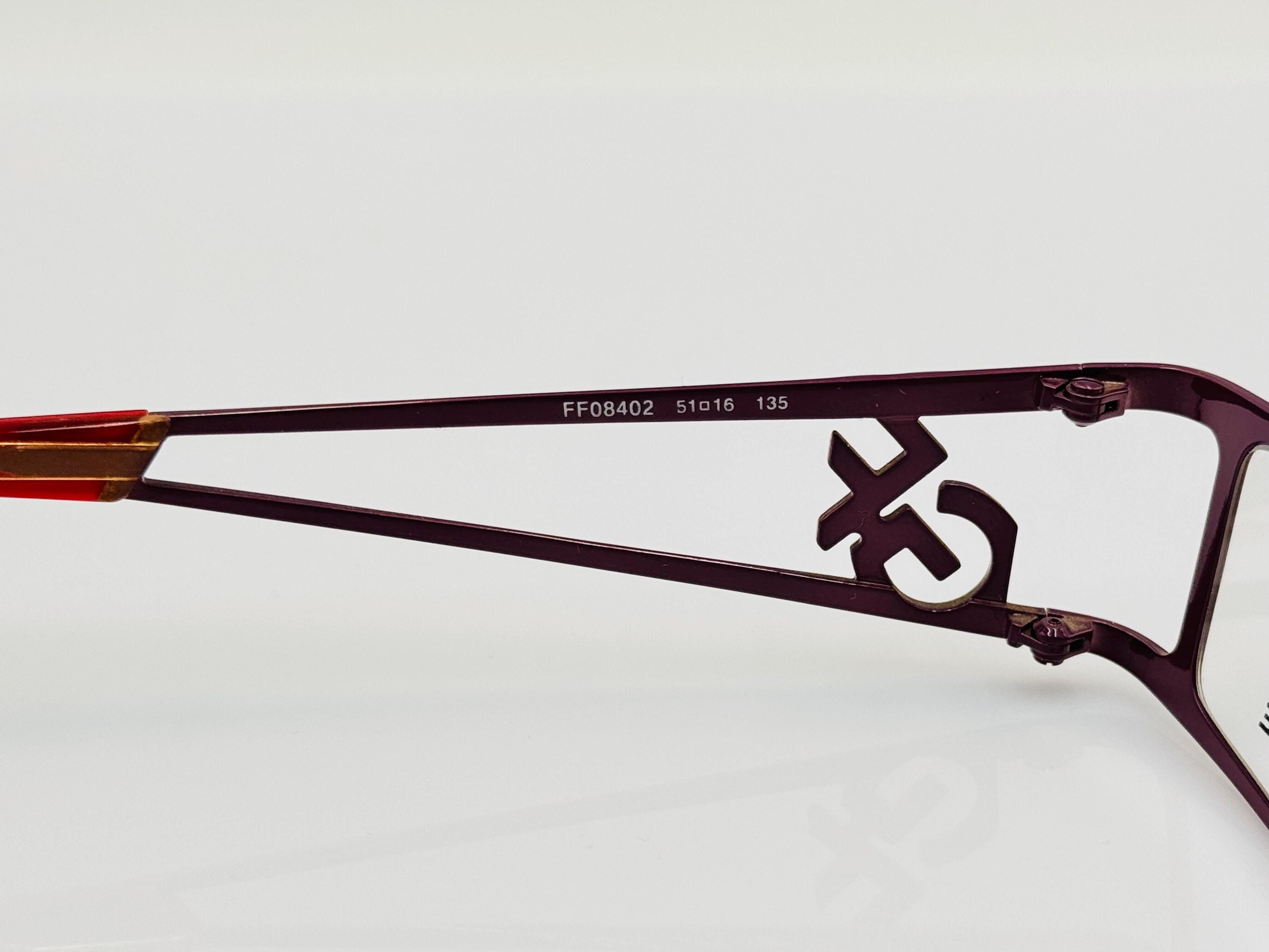 GF Ferre FF08402 Vintage Eyeglasses, Purple Unique Women's Y2K