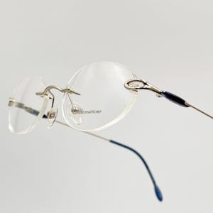 Blumarine vintage oval eyeglasses, rimless glasses frame, made in Italy, new old stock