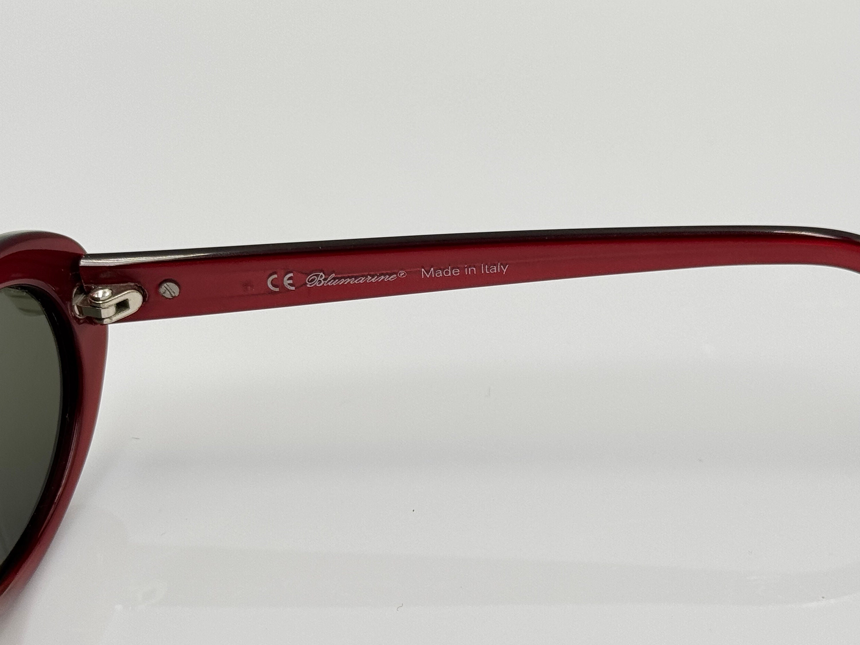 Blumarine BM95025 Vintage Oval Women's Sunglasses, Dark Red