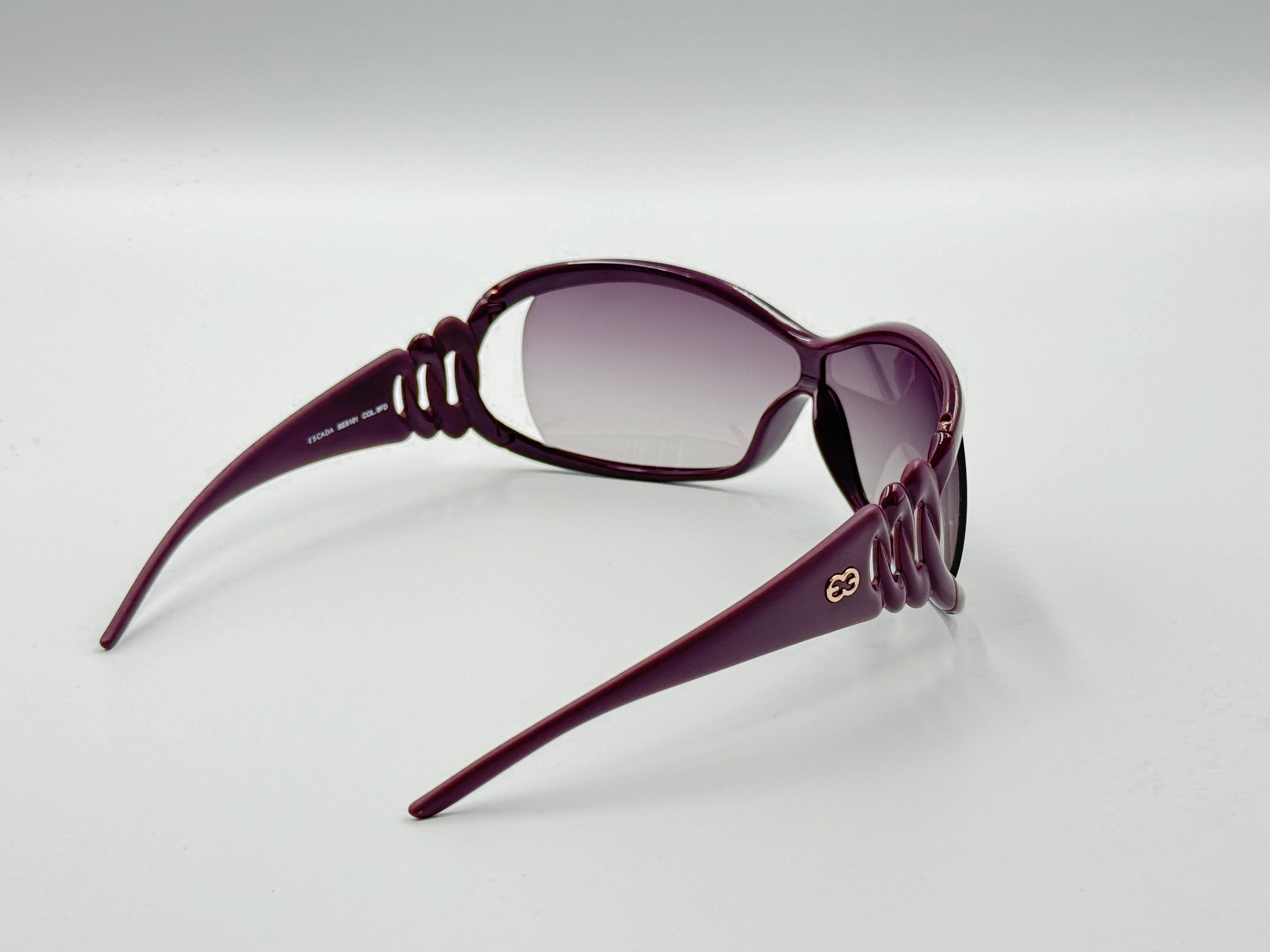ESCADA Vintage 2000s Shield Purple Sunglasses Women display picture 3