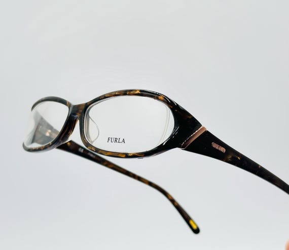 Furla VU4676 Vintage Rectangle Eyeglasses Brown Luxury  display picture 1