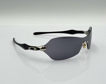 Oakley Dartboard Vintage 2000s Shield Wrap Black Sunglasses, Rare