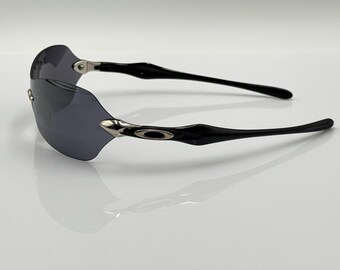 Oakley Dartboard Vintage 2000s Shield Wrap Black Sunglasses, Rare