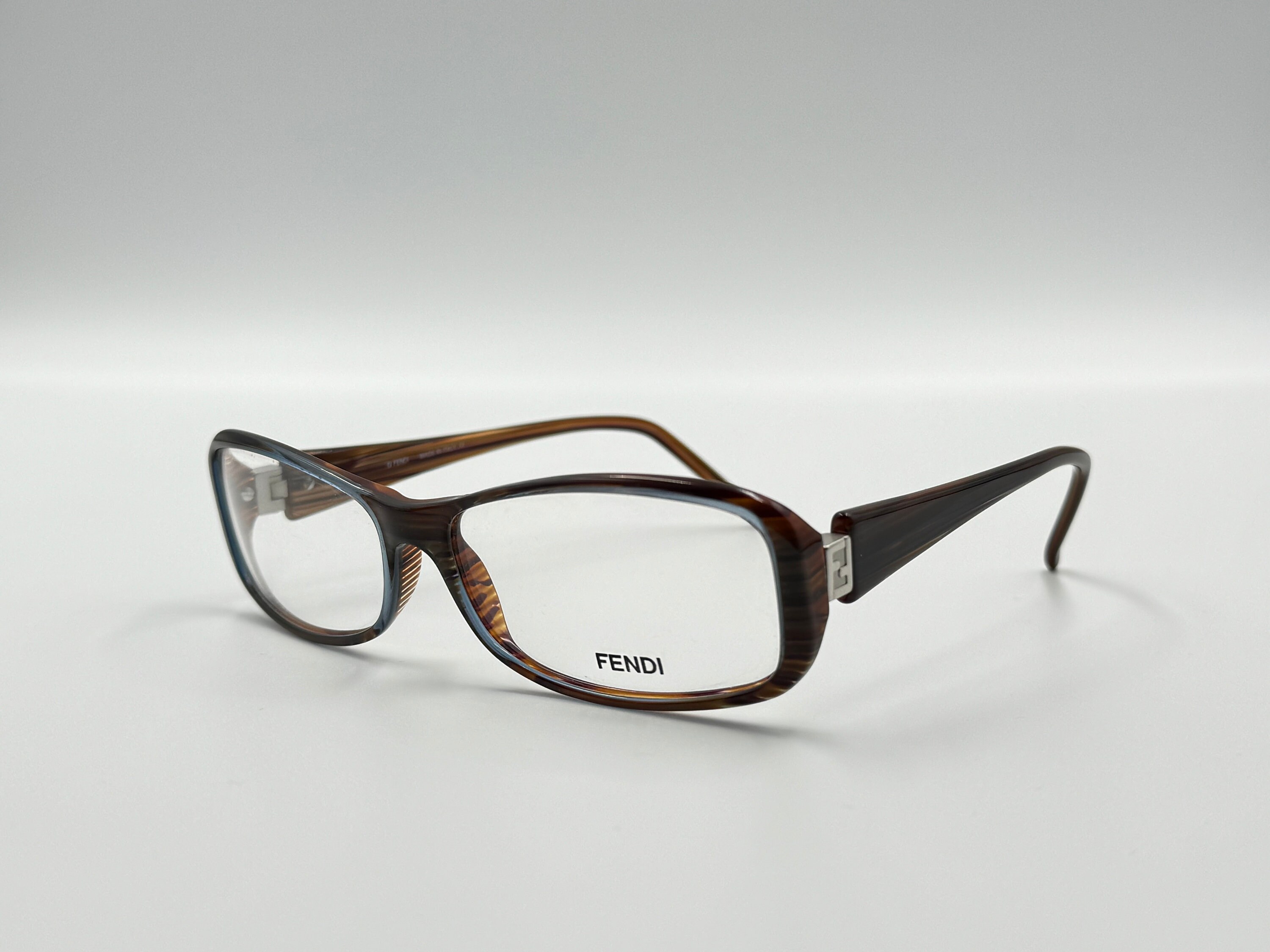 FENDI VL7756 Vintage Rectangle Slim Eyeglasses, Men Women, Blue
