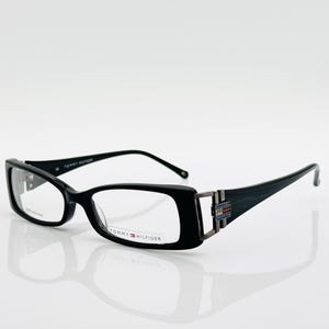 Tommy Hilfiger TH3259 vintage rectangle eyeglasses black glasses frame, rhinestones new old stock
