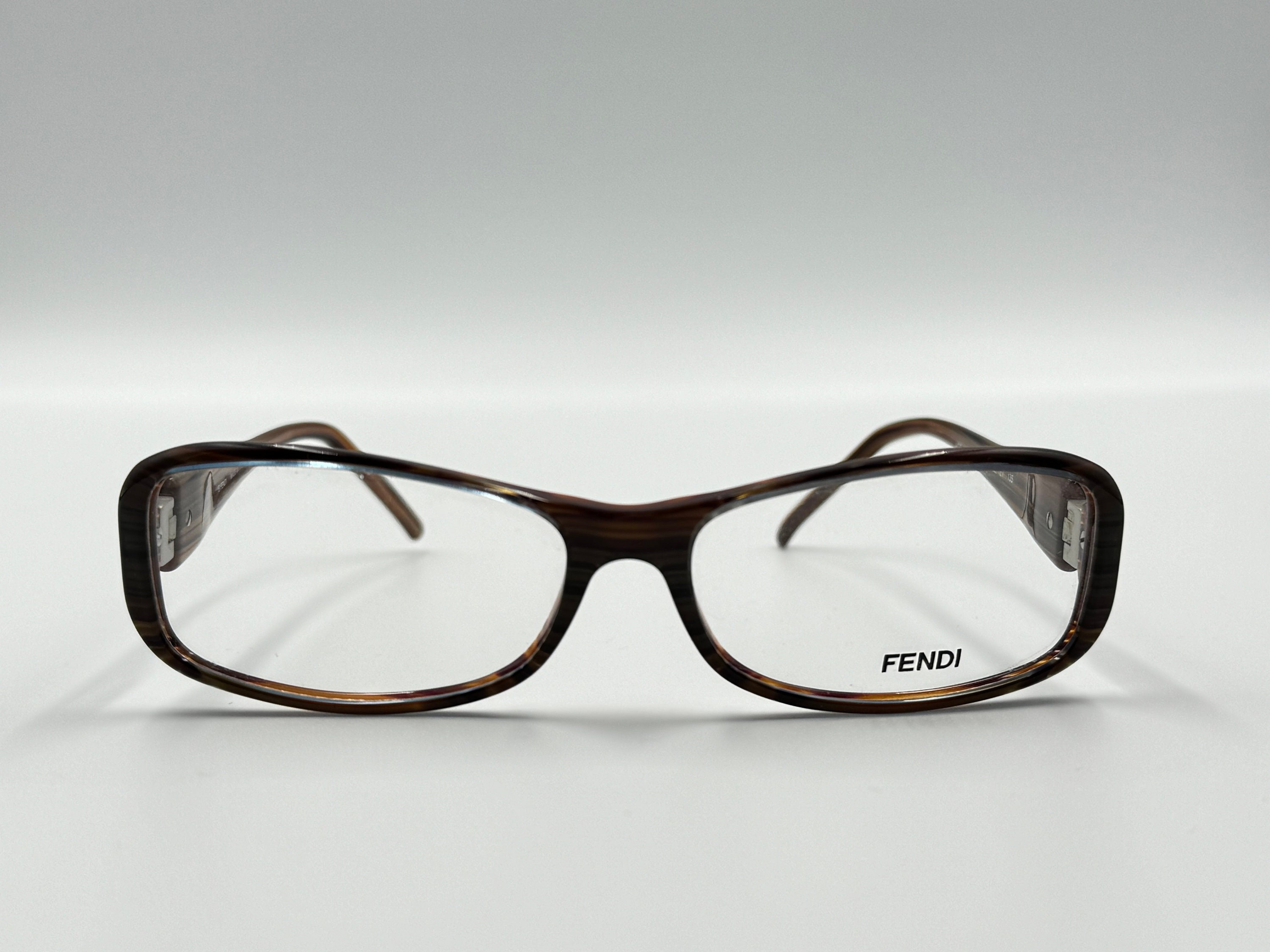 FENDI VL7756 Vintage Rectangle Slim Eyeglasses, Men Women, Blue