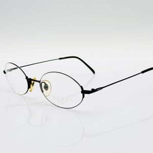 Police 2451 Vintage Eyeglasses, Oval Unique Thin Black Optical