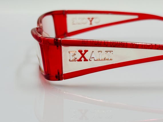 Exalt Cycle Red Rectangular Eyeglasses, Bold Y2K … - image 9