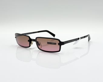 Vintage 2000s Y2K Genuine Unisex Black Tinted D&G Sunglasses