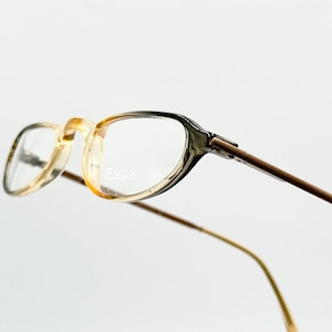 ENOX vintage rectangle eyeglasses, very slim tiny black and beige glasses frame new old stock