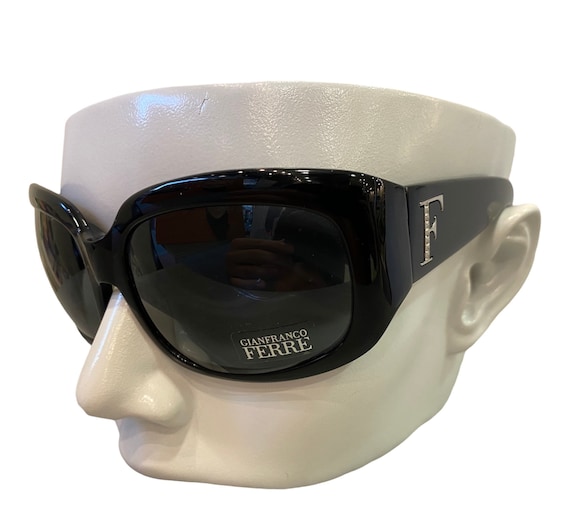 Vintage Oversized Black Sunglasses NOS ITALY s-l400.jpg main image 3